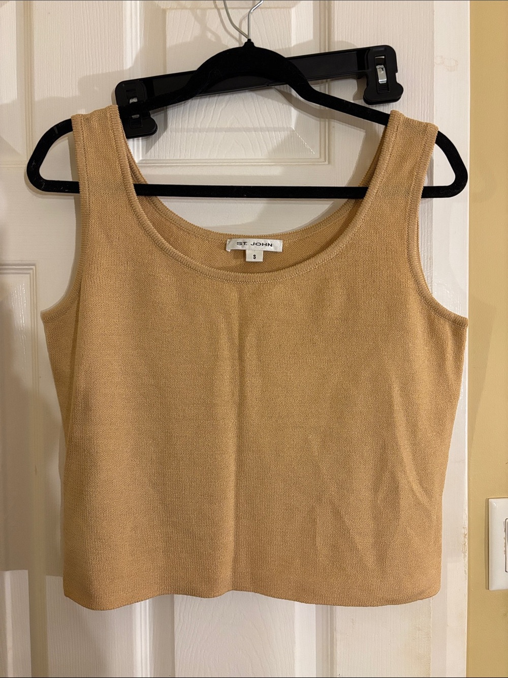 St. John Knit Scoop Neck Tank in Camel Size S